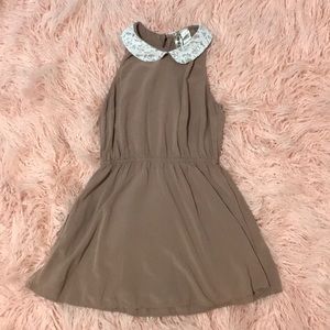 Tan Collared Dress
